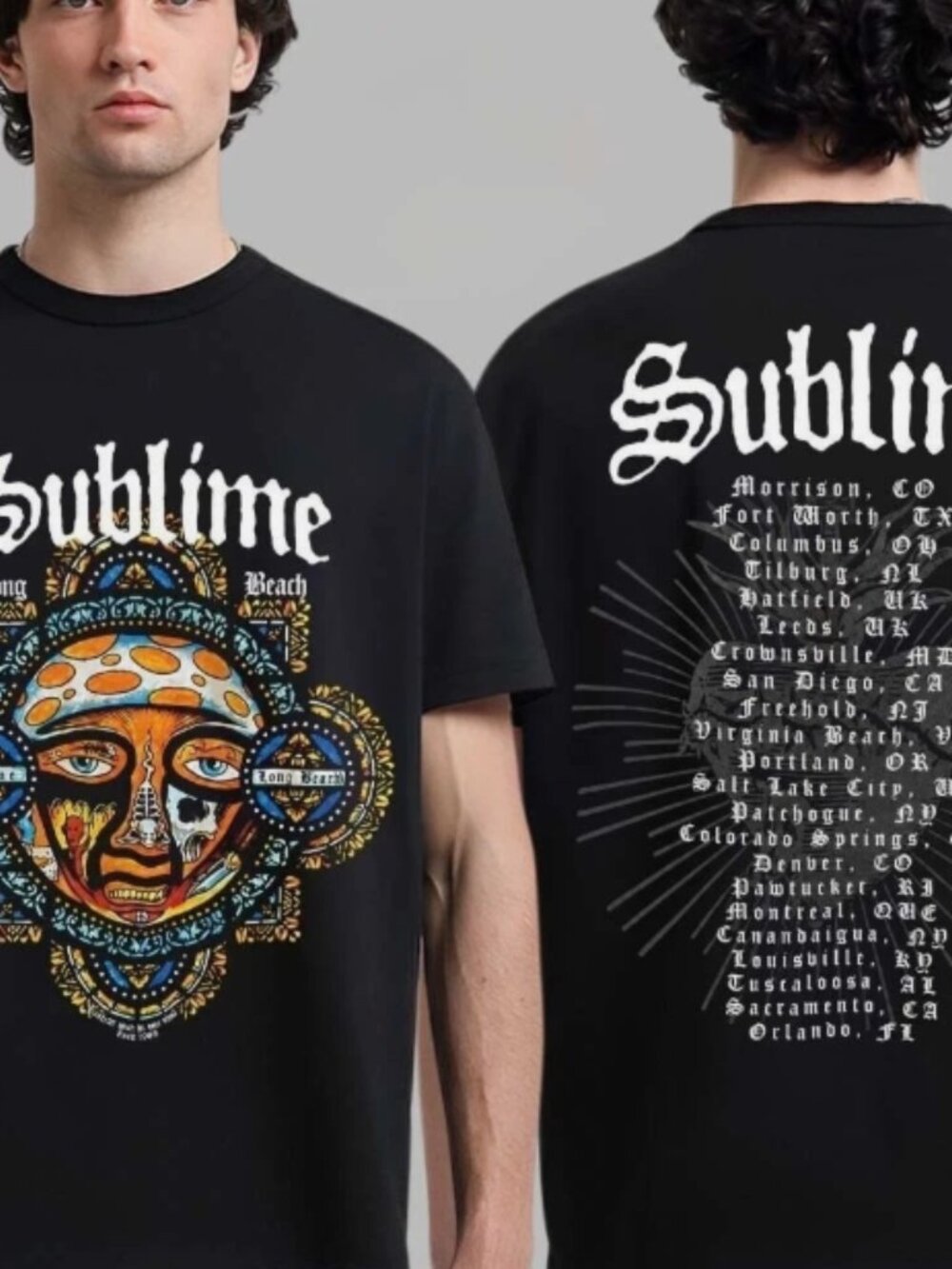 Vintage Sublime Tour Shirt Double Sided Long Beach Ska Punk Graphic Tê